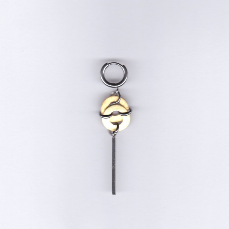 mono boucle Indus doré/argenté